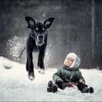 Фото приколы Детишки и собаки (9 фото)