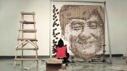 Смотреть Портрет Джеки Чана из палочек