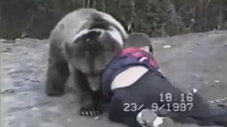 Смотреть Мальчик борется с медведем