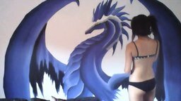 Смотреть Девушка рисует дракона