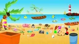 Очищаем пляж мини игра