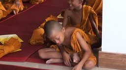 Маленький буддист засыпает на ходу