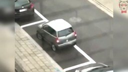 Смотреть Женщина паркуется на маленьком авто