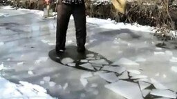 Смотреть Решил искупаться во льду
